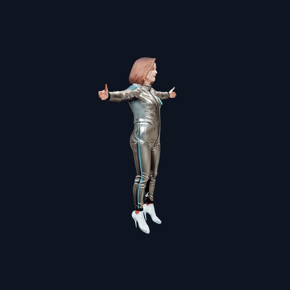 Sleek Silver Spacesuit model pack